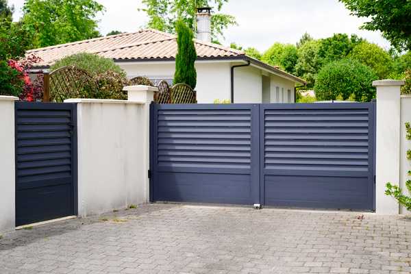 grey gate of home aluminum portal suburb door in house