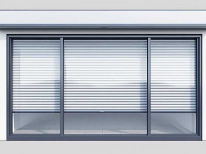 Impact window with rolling shutter